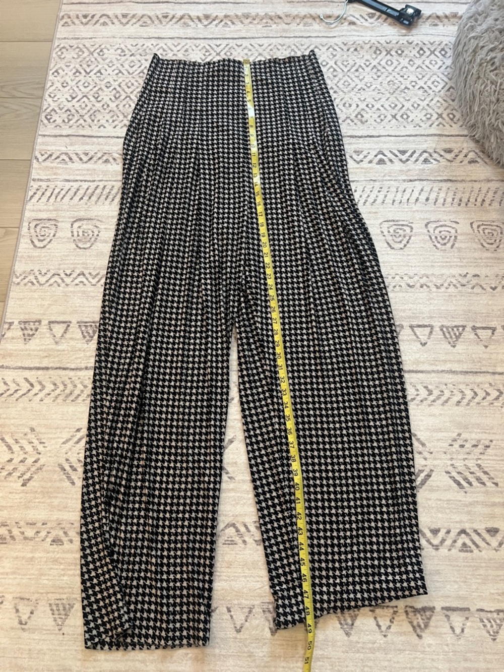 Norma Kamali Black and White Houndstooth Maxi Wide Leg High Waist pants - Picture 11 of 15